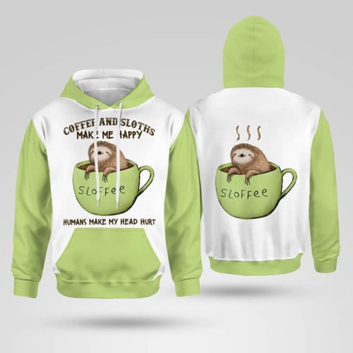 Sloth Coffee Hoodie - Gift For Sloth Lovers