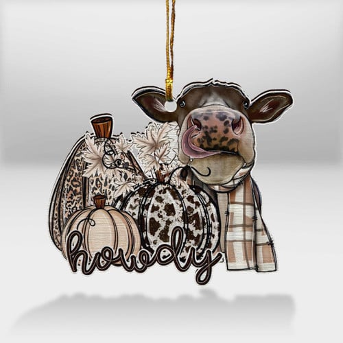 Cow Ornament - Cow Fall Ornament Howdy
