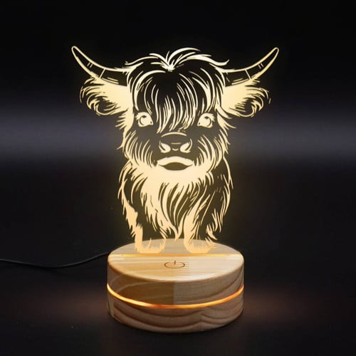 Cute Highland Cow 3D Led Lamp