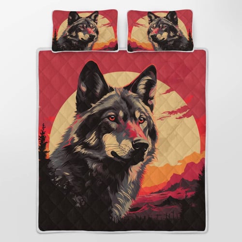 Wolf Quilt Bedding Set 40