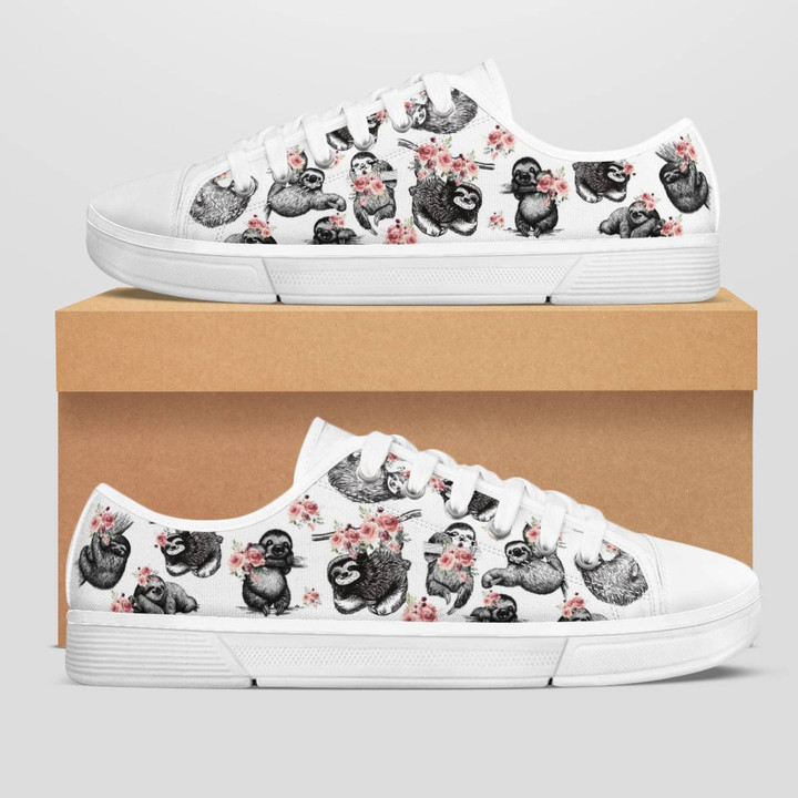 Sloth Flower Low Top Shoes