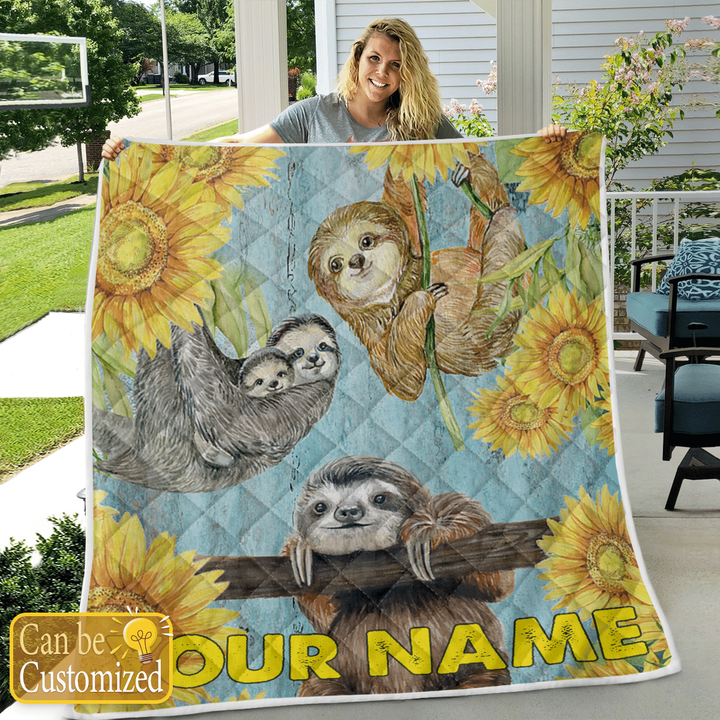 Sloth And Sunflower Quilt