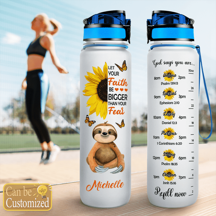 Sloth Sunflower Tracker Water Bottle