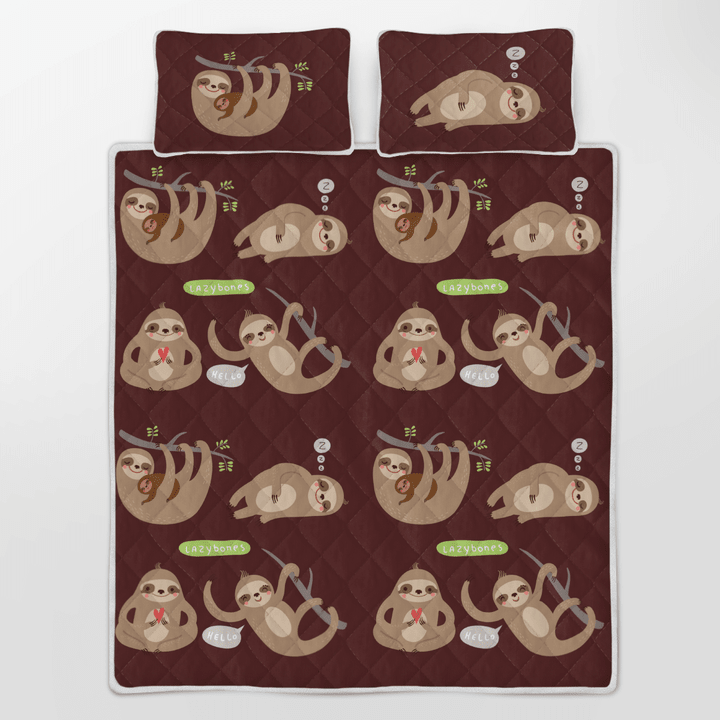 Sloth - Love Sloths Quilt Bedding Set