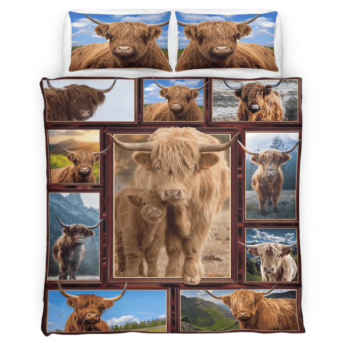 Highland Cow Bedding Set - Cow Duvet Cover & Pillow Case