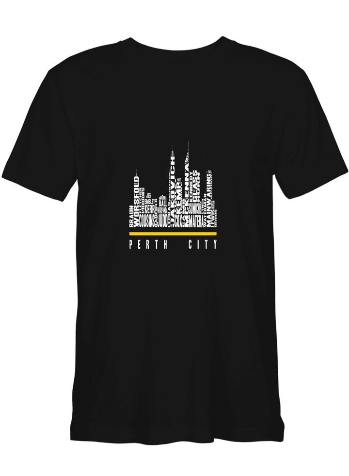 Perth City City Skyline T shirts for men and women