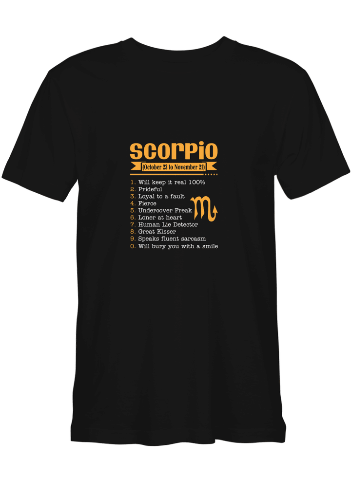 October 23 To November 21 Zodiac Scorpio T shirts (Hoodies, Sweatshirts) on sales