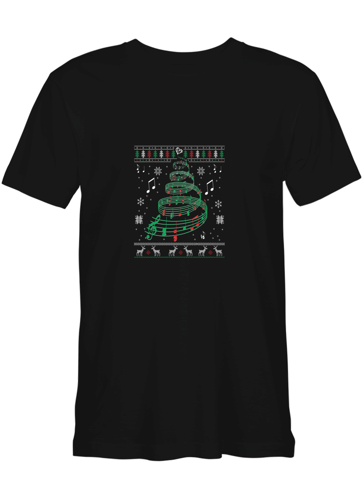 Music Sheet Ugly Christmas T-Shirt For Men And Women
