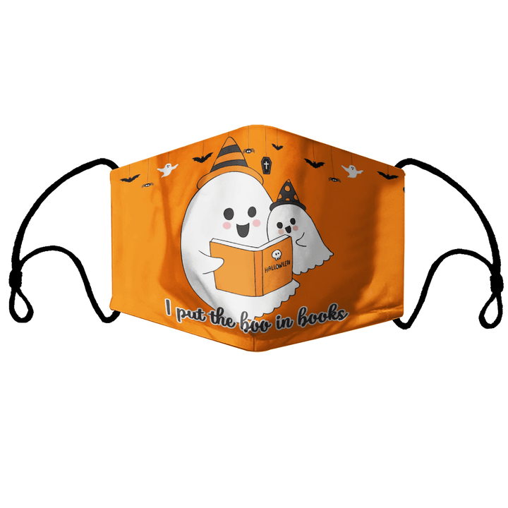 Boo Books Halloween Fabric Face Mask With Filters