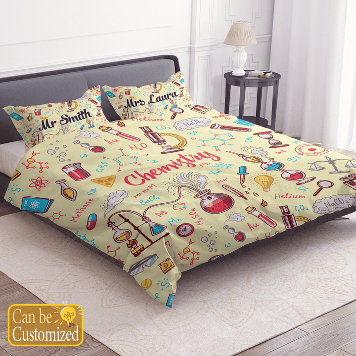 Chemistry Bedding Set Personalize Name