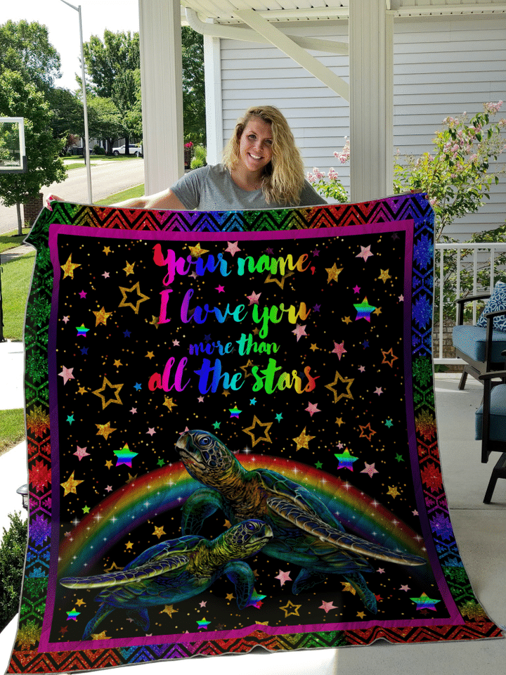 Love Turtle  PERSONALIZE CUSTOM NAME Quilt