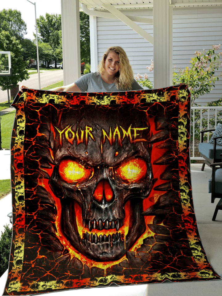 Skull Lava Quilt Personalize Name