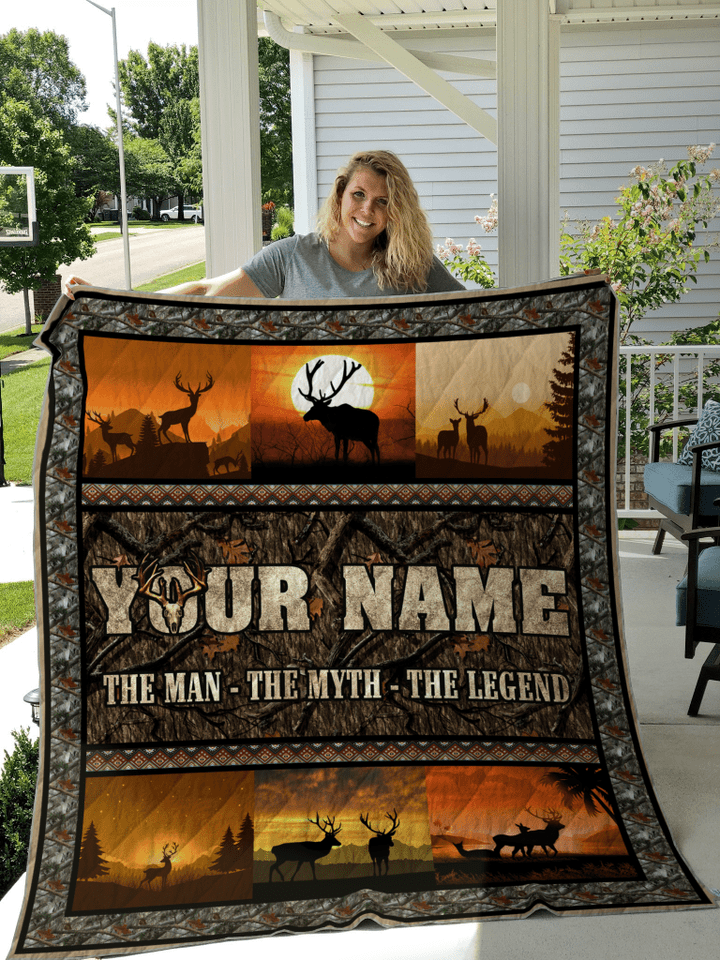LOVE HUNTING PERSONALIZE CUSTOM NAME QUILT