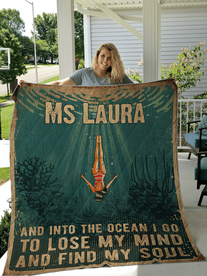 Love Ocean Quilt Custom Personalize Your Name