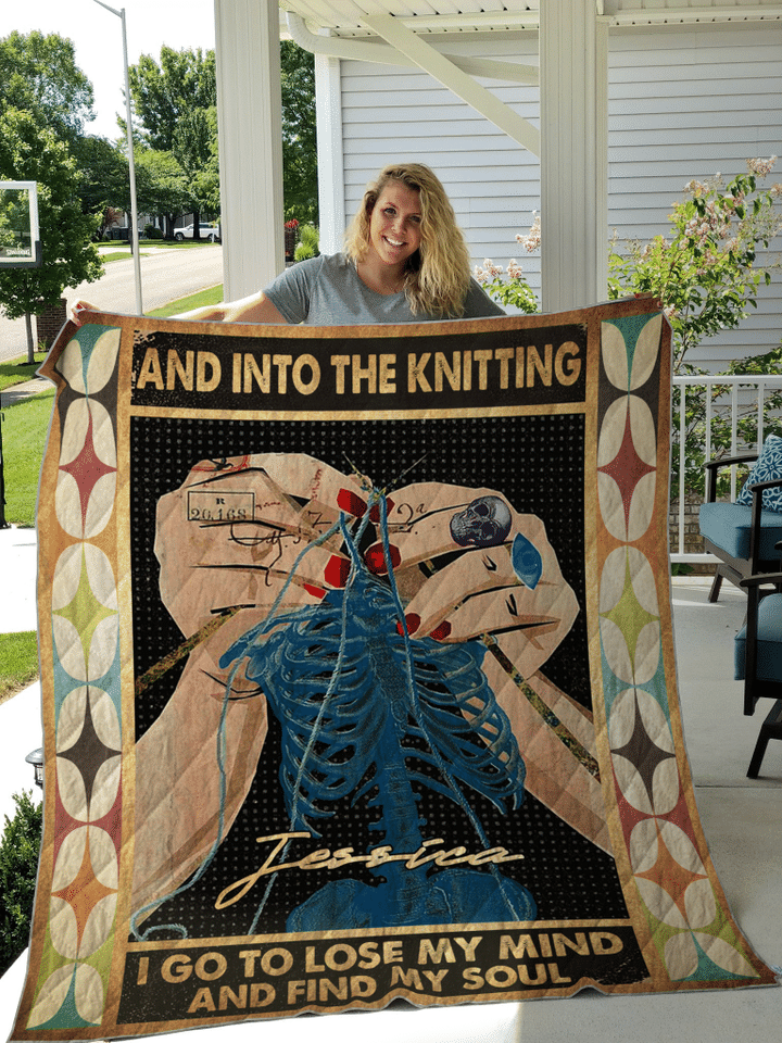 Knitting Quilt Custom Personalize Name