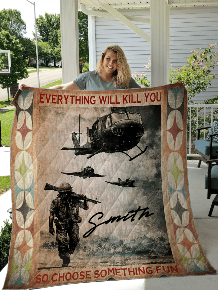 Veteran Soldiers Quilt Custom Personalize Name