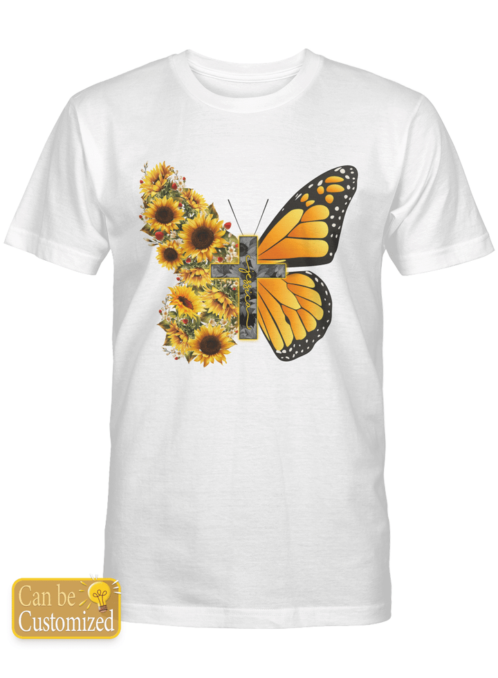 Butterfly Sunflower Apparel Custom Personalize Your Name
