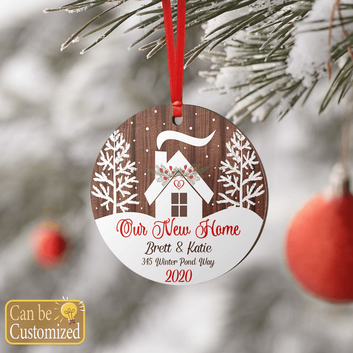 Our New Home Christmas Ornaments Couple Personalized Custom Name Address