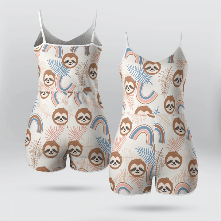 Sloth Short Jumpsuit - Sloth Pattern 10