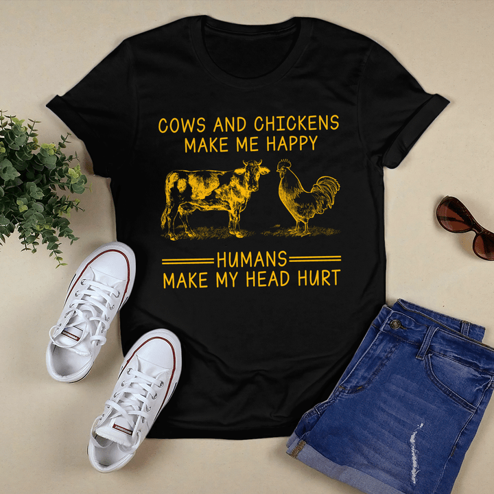 Cows And Chickens Make Me Happy T-Shirt, Hoodie, Sweatshirt