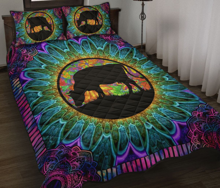 Cow Farm Hippie Style Quilt Bed Set