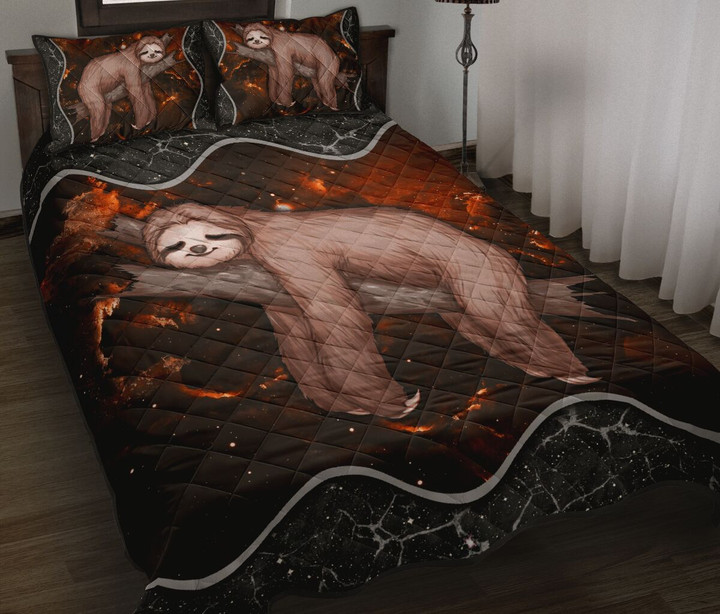 Sloth Galaxy Style Quilt Bed Set