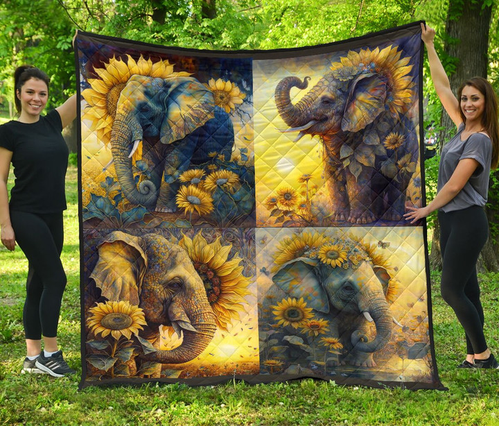 Sunflower Elephant Quilt