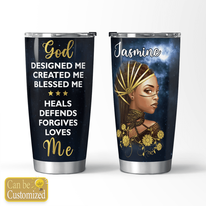 Personalized Black Women Faith God Says You Are Stainless Steel Tumbler