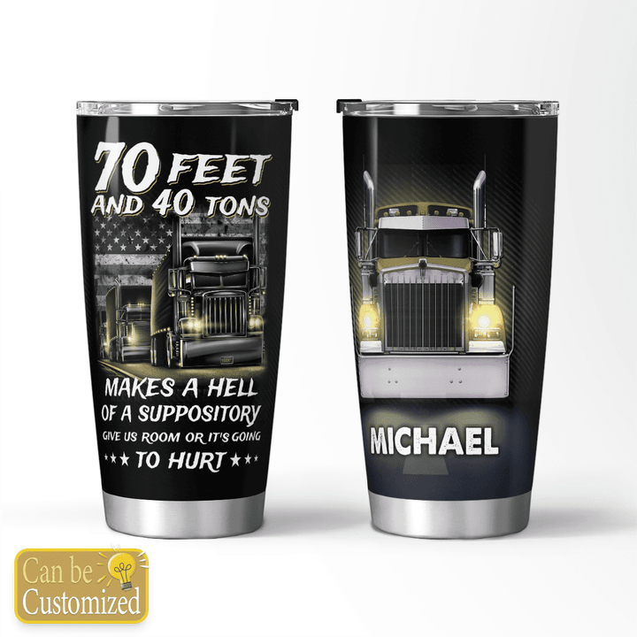 Personalized Trucker Feet And Tons Stainless Steel Tumbler