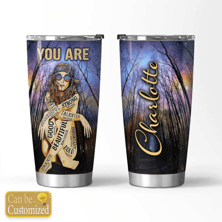 Hippie Girl Personalized Stainless Steel Tumbler