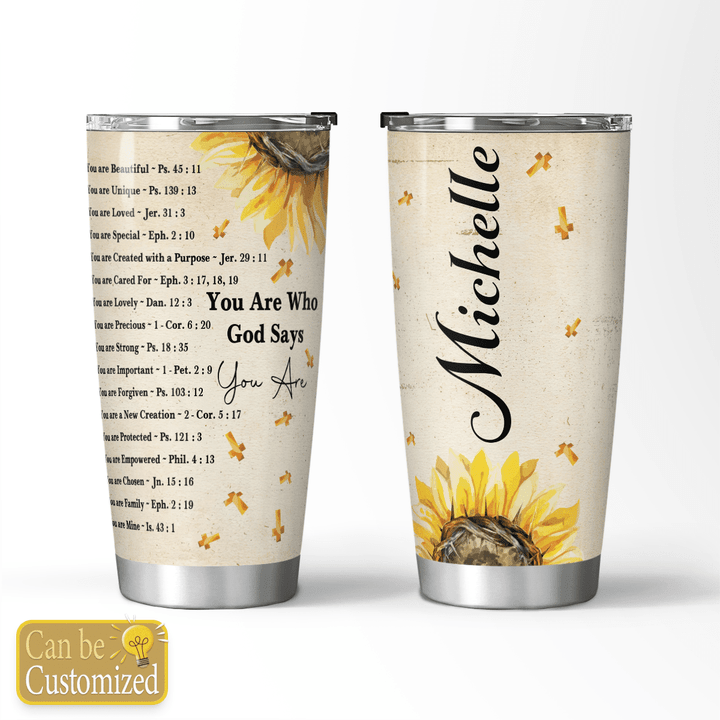 God Says Personalized Stainless Steel Tumbler