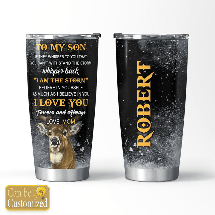 Deer To My Son Personalized Stainless Steel Tumbler
