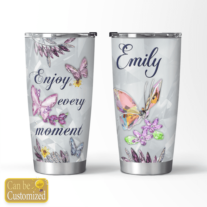 Butterfly Crystal Style Personalized Stainless Steel Tumbler