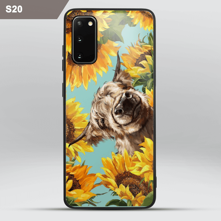 Cow With Sunflower Phone Case