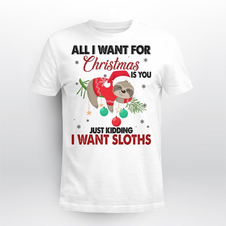 Sloth Christmas T-Shirt, Sweatshirt, Hoodie