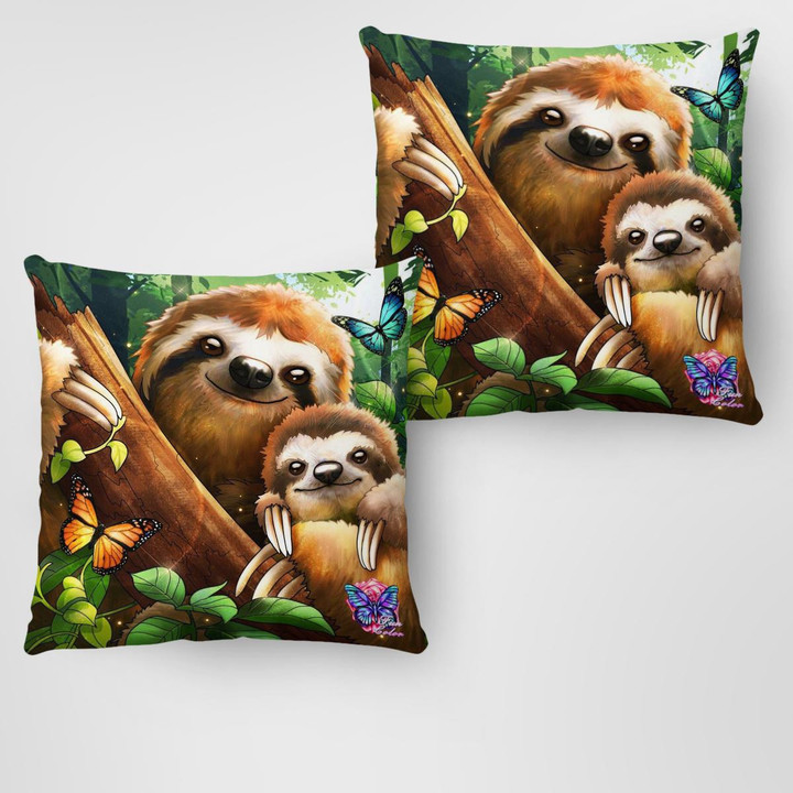 Sloth Square Pillow