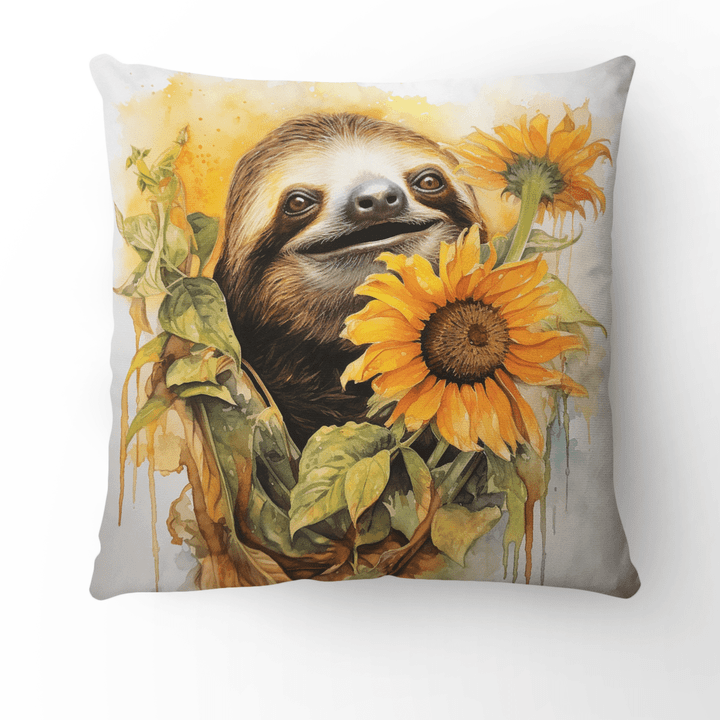 Sloth Pillow Case Cover 11 - Sloth Sunflower Pillow Case