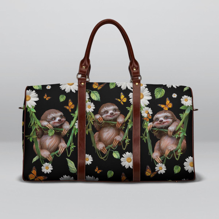 Sloth Daisy Flower Travel Bag