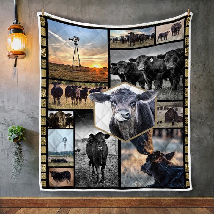 Cow Black Angus Cattles Quilt