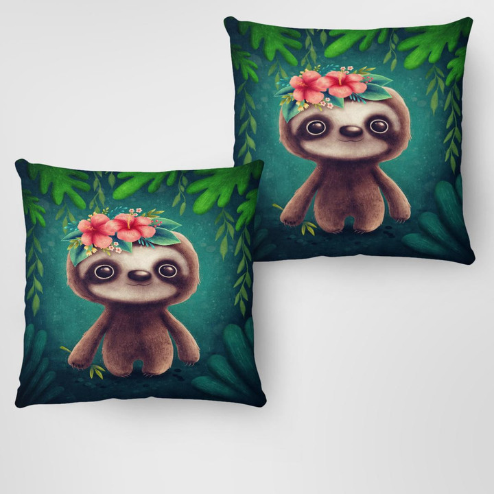 Sloth Square Pillow