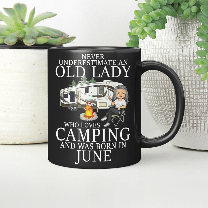 Never Underestimate A June Old Lady Who Loves Camping Cmp2219 Cmp