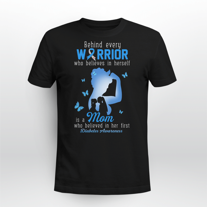 Personalized Behind Warrior Is Mom, Diabetes Awareness Dab2220