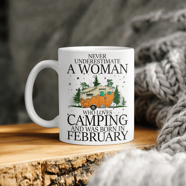 Never Underestimate A Feb Woman Loves Camping Cmp2221 Cmp