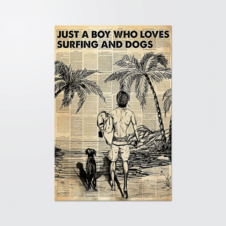 Just A Boy Who Loves Surfing And Dogs Suf2226 Suf