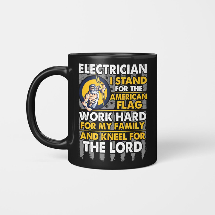 Electrician I Stand For American Flag Ele2305