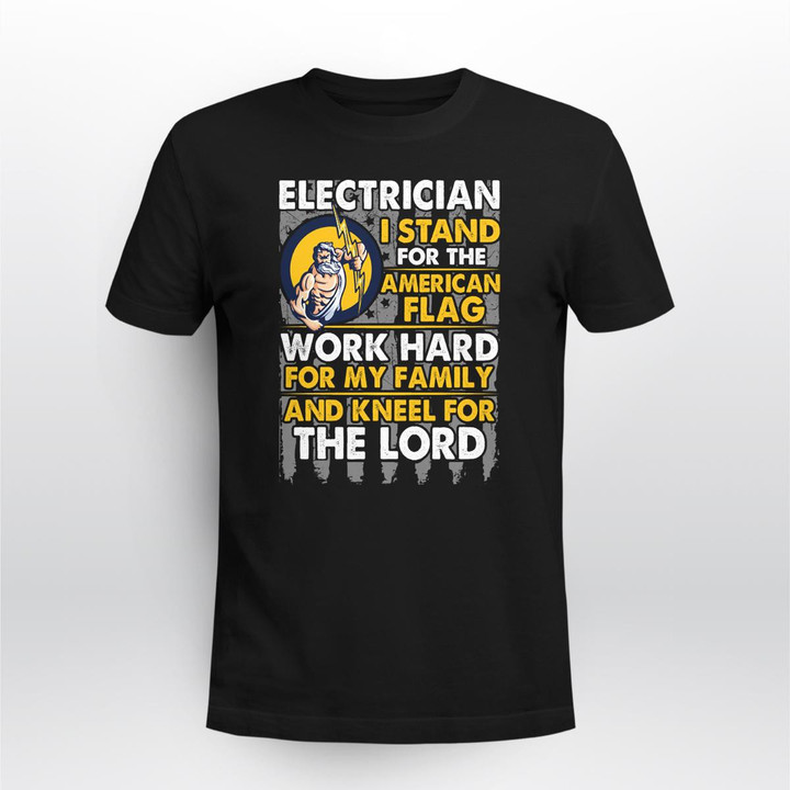 Electrician I Stand For American Flag Ele2305