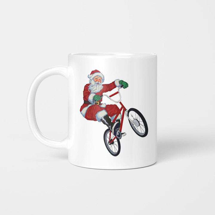 Santa Riding Bicycle Merry Christmas Mob