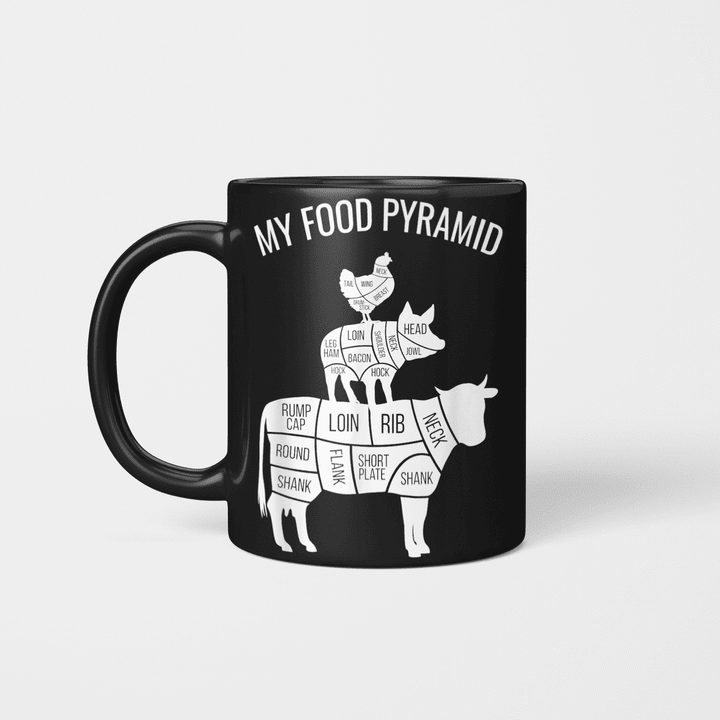 My Food Pyramid Funny Carnivore Cow Pig Chicken