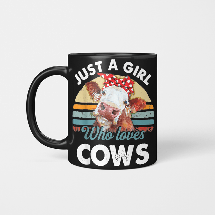 Vintage Just A Girl Who Loves Cows for Women