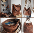 Retro handmade portable messenger leather bag